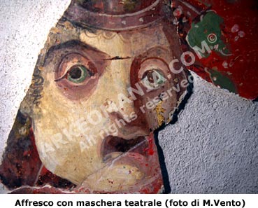 Affresco dalla Casa delle Maschere di Solunto: maschera teatrale