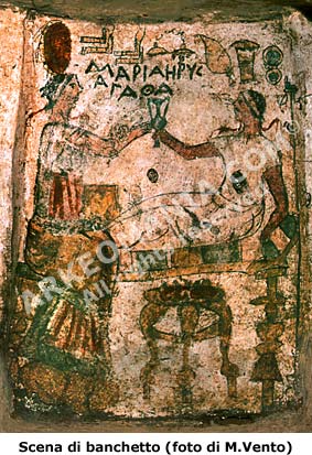 Scena di banchetto funebre in una stele dipinta proveniente da Lilibeo