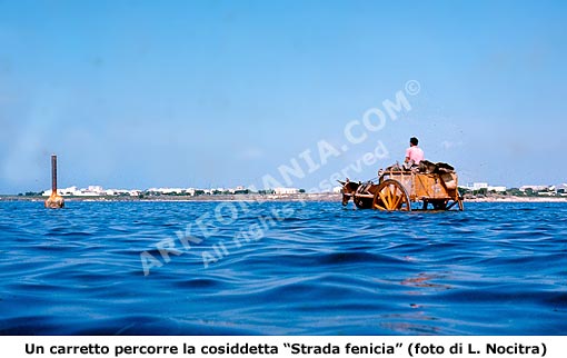 Carro sulla strada sottomarina di Mozia