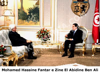 L'archeologo Mohamed Hassine Fantar e il presidente Zine El Abidine Ben Ali