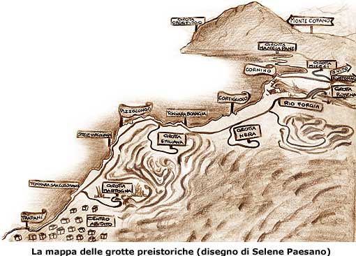 Trapani: itinerario archeologico con mappa delle grotte preistoriche