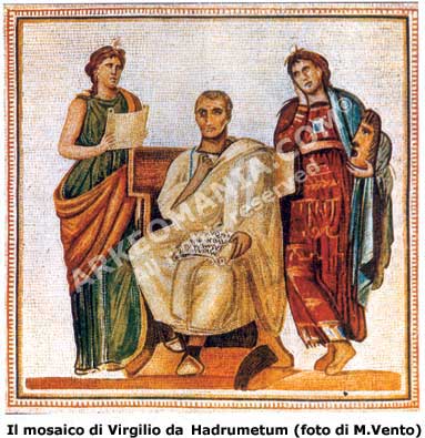 Il mosaico di Virgilio proveniente da Hadrumetum, conservato nel museo del Bardo a Tunisi - Virgilio e le Muse